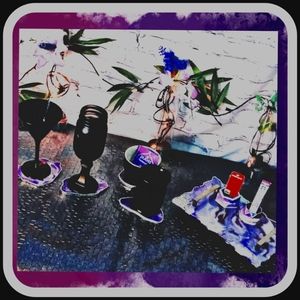 Handcrafted Epoxy Resin tray & coasters